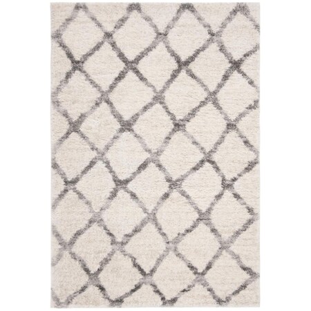 Safavieh 5 ft. 3 in. x 7 ft. 6 in. Berber Shag 200 Rectangle Power-Loomed Rug - Cream & Gray BER215A-5